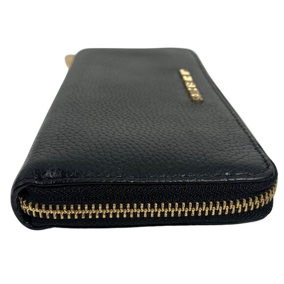 MICHAEL KORS Jet Set Travel Continental Large Black Pebbled Leather Wallet NICE! - Picture 5 of 9